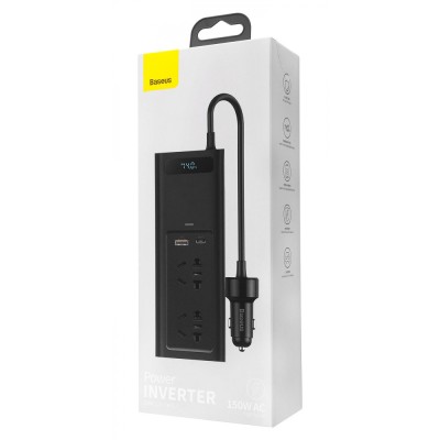 Автомобільний інвертор Baseus In-Car Inverter 150W 220V CN EU Black (CRNBQ-A01) Автомобільний інвертор Baseus In-Car Inverter 150W 220V CN EU Black (CRNBQ-A01)