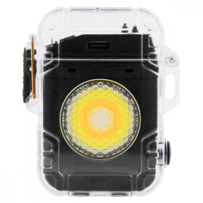 Акумуляторний LED ліхтарик D56-1 з запальничкою black