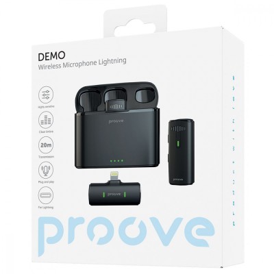 Бездротовий петличний мікрофон Proove Demo Lightning (PMDM00010102) Black