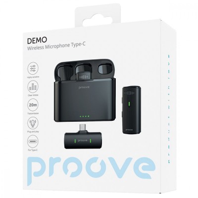 Бездротовий петличний мікрофон Proove Demo Type-C (PMDM00010202) Black