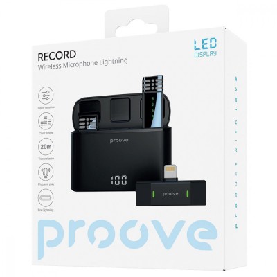 Бездротовий петличний мікрофон Proove Record Lightning (PMRC00010102) Black