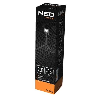 Прожектор Neo Tools, 220В, 4500лм, 50Вт, кабель 3м з вилкою, на штативі 1.8 м, алюмінієвий, IP65 (99-060)