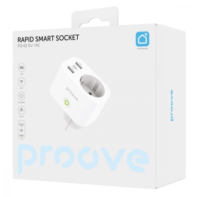 Розумна розетка Proove Rapid Smart Socket PD-02 EU 1AC (PSRP20210002) White
