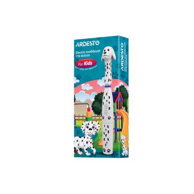Щітка зубна електр. Ardesto, ETB-003DOG, для дітей, 8.8т. колив/хв, насадок-3, IPX6, білий