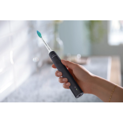 Щітка зубна електр. Philips, Sonicare 3100 series, 31т. колив/хв, насадок-1, чорний (HX3671/14) Щітка зубна електр. Philips, Sonicare 3100 series, 31т. колив/хв, насадок-1, чорний (HX3671/14)