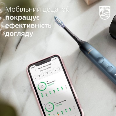 Щітка зубна електр. Philips, Sonicare DiamondClean 9000 Series, 62т. колив/хв, насадок-1, футляр, Bluetooth, чорний (HX9911/88) Щітка зубна електр. Philips, Sonicare DiamondClean 9000 Series, 62т. колив/хв, насадок-1, футляр, Bluetooth, чорний (HX9911/88)