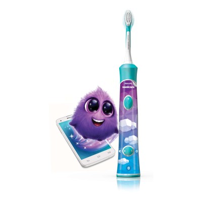 Щітка зубна електр. Philips, Sonicare For Kids, для дітей, 62т. колив/хв, насадок-2, Bluetooth, голубий (HX6322/04)