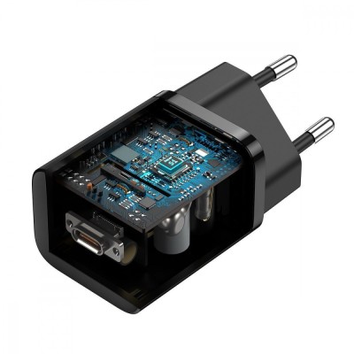 Зарядний Пристрій Baseus 1Type-C Super Si 25W + Cable Type-C to Type-C 1m (TZCCSUP-L01) Чорний Зарядний Пристрій Baseus 1Type-C Super Si 25W + Cable Type-C to Type-C 1m (TZCCSUP-L01) Чорний