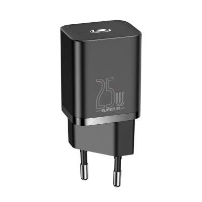 Зарядний Пристрій Baseus 1Type-C Super Si 25W + Cable Type-C to Type-C 1m (TZCCSUP-L01) Чорний Зарядний Пристрій Baseus 1Type-C Super Si 25W + Cable Type-C to Type-C 1m (TZCCSUP-L01) Чорний