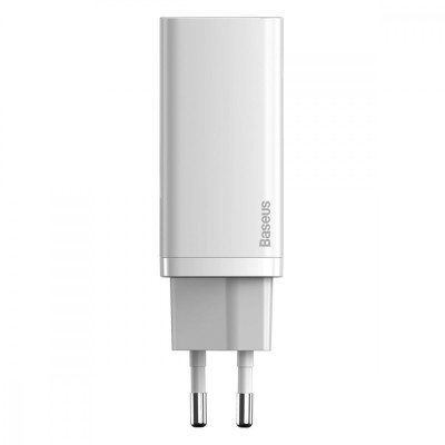 Зарядний Пристрій Baseus 1USB + Type-C Baseus GaN Lite 65W (CCGAN2L-B02) White Зарядний Пристрій Baseus 1USB + Type-C Baseus GaN Lite 65W (CCGAN2L-B02) White