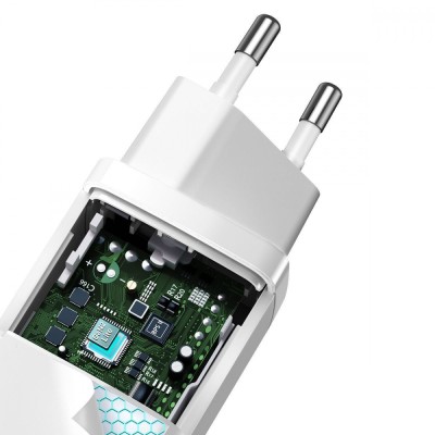 Зарядний Пристрій Baseus 1USB + Type-C Baseus GaN Lite 65W (CCGAN2L-B02) White Зарядний Пристрій Baseus 1USB + Type-C Baseus GaN Lite 65W (CCGAN2L-B02) White