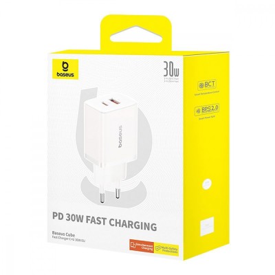 Зарядний Пристрій Baseus GaN5 Fast Charger (Type-C) 30W (P10111404213-00) White Зарядний Пристрій Baseus GaN5 Fast Charger (Type-C) 30W (P10111404213-00) White