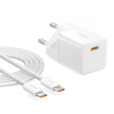 Зарядний Пристрій Baseus GaN5 Mini Fast Charger Type-C 25W (З кабелем Type-C to Type-C 100W 1m) (P10110909113-01) Black