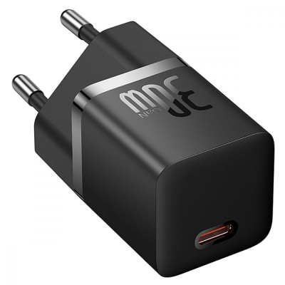 Зарядний Пристрій Baseus GaN5 Mini Fast Charger Type-C 30W (With Cable Type-C to Type-C 100W 1m) (P10110902113-00) black