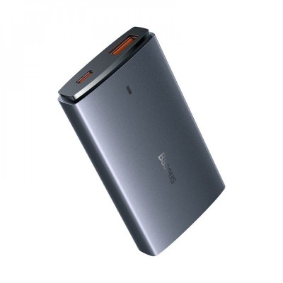 Зарядний Пристрій Baseus GaN5 Pro 65W Ultra-Slim (Type-C + USB) + Кабель Type-C to Type-C 100W (1м) (CCGP150113) Gray