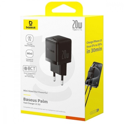 Зарядний Пристрій Baseus Palm Fast Charger Type-C 20W (P10111602113-00) Black