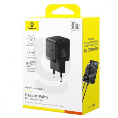 Зарядний Пристрій Baseus Palm Fast Charger Type-C 30W (P10111605213-00) White