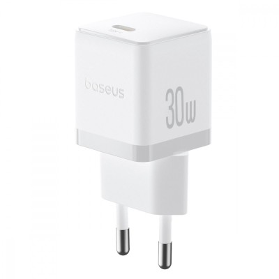 Зарядний Пристрій Baseus Palm Fast Charger Type-C 30W (With Cable Type-C to Type-C 60W 1m) (P10111605213-01) White