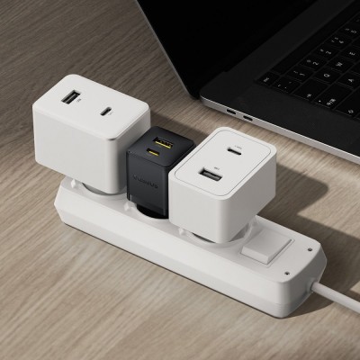 Зарядний Пристрій Baseus Palm Fast Charger Type-C+USB 30W (With Cable Type-C to Type-C 60W 1m) (P1011160A113-01) Black