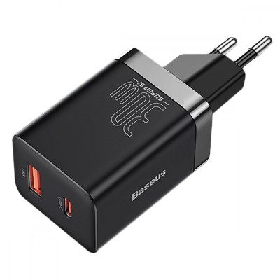 Зарядний Пристрій Baseus Super Si Pro Quick Charger Type-C+USB 30W CCSUPP-E01 Black Зарядний Пристрій Baseus Super Si Pro Quick Charger Type-C+USB 30W CCSUPP-E01 Black