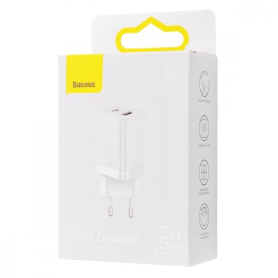 Зарядний Пристрій Baseus Super Si Pro Quick Charger Type-C+USB 30W CCSUPP-E01 Black Зарядний Пристрій Baseus Super Si Pro Quick Charger Type-C+USB 30W CCSUPP-E01 Black
