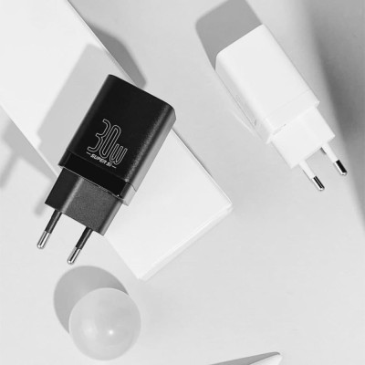 Зарядний Пристрій Baseus Super Si Pro Quick Charger Type-C+USB 30W CCSUPP-E01 Black Зарядний Пристрій Baseus Super Si Pro Quick Charger Type-C+USB 30W CCSUPP-E01 Black