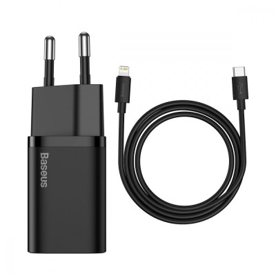 Зарядний Пристрій Baseus Super Silicone PD Charger 20W (1Type-C) + With Cable Type-C to Lightning (TZCCSUP-B01) Black Зарядний Пристрій Baseus Super Silicone PD Charger 20W (1Type-C) + With Cable Type-C to Lightning (TZCCSUP-B01) Black