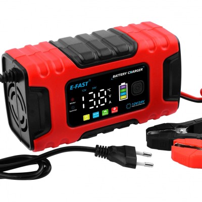 Зарядний пристрій E-Fast TK600 12V10A 24V/5A CS red Зарядний пристрій E-Fast TK600 12V10A 24V/5A CS red