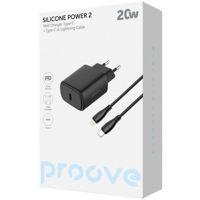 Зарядний Пристрій Proove Silicone Power 2 20W (Type-C) + Cable Type-C to Lightning (1m) (WCSP22010002) white