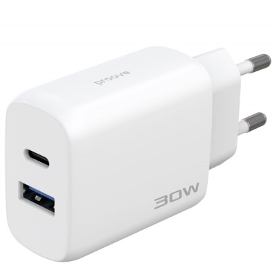 Зарядний Пристрій Proove Silicone Power 2 30W (Type-C + USB) + Cable Type-C to Type-C (1m) (WCSP23011001) black