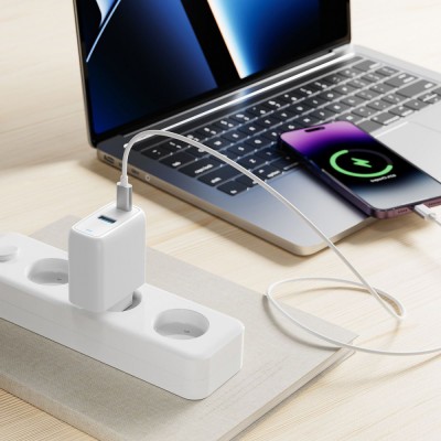Зарядний Пристрій Proove Silicone Power 45W (Type-C + USB) (WCSP45110002) White Зарядний Пристрій Proove Silicone Power 45W (Type-C + USB) (WCSP45110002) White