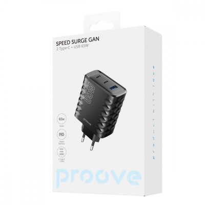 Зарядний Пристрій Proove Speed Surge Gan 65W (USB + 2 Type-C) (WCSS60120002) White