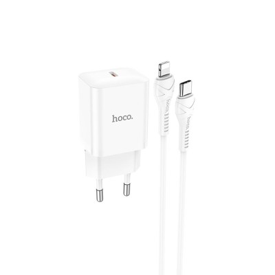 МЗП Hoco N27 Innovative 20W (1 Type-C) + Кабель Type-C to Lightning white