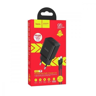 МЗП Hoco N27 Innovative 20W (1 Type-C) + Кабель Type-C to Lightning white