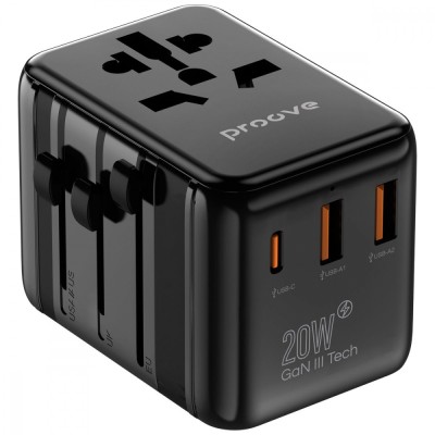 Універсальний адаптер Proove Trip 20W (TATL20310001) Black