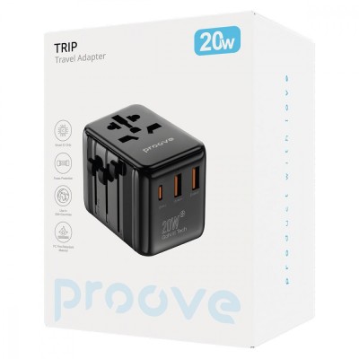 Універсальний адаптер Proove Trip 20W (TATL20310001) Black