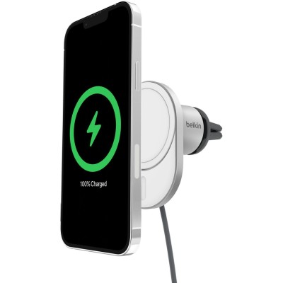 Автомобільний тримач смартфона Belkin MagSafe Qi2 бездротова зарядка, чорний (WIC008BTGR-V2) Автомобільний тримач смартфона Belkin MagSafe Qi2 бездротова зарядка, чорний (WIC008BTGR-V2)