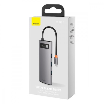 HUB Baseus Metal Gleam Multifunctional 8-in-1 Type-C (Gray) (CAHUB-CV0G)