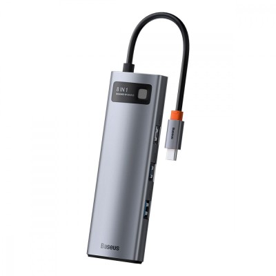 HUB Baseus Metal Gleam Multifunctional 8-in-1 Type-C (Gray) (CAHUB-CV0G)