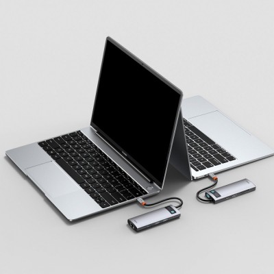 HUB Baseus Metal Gleam Multifunctional 8-in-1 Type-C (Gray) (CAHUB-CV0G)