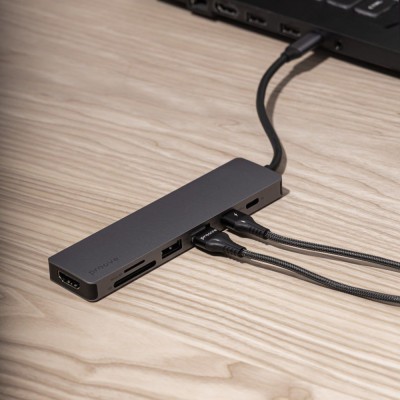 HUB Proove Iron Link 6in1 Type-C To 2USB3.0 + SD/TF + RJ45 + HDMI (HBI700010004) Silver
