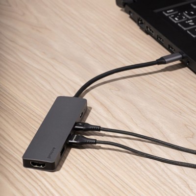 HUB Proove Iron Link 6in1 Type-C To 2USB3.0 + SD/TF + RJ45 + HDMI (HBI700010004) Silver