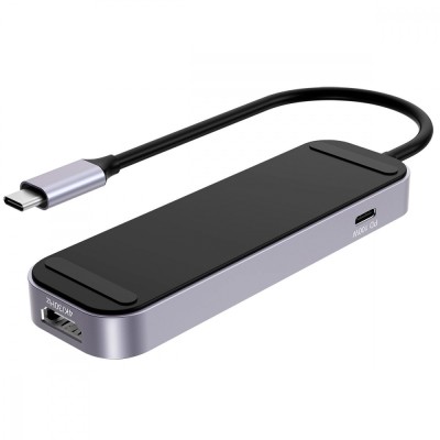 HUB Proove Shadow 6in1 Type-C To 2USB3.0 + 2Type-C + PD100W + HDMI (HBSW10221205) Dark Gray HUB Proove Shadow 6in1 Type-C To 2USB3.0 + 2Type-C + PD100W + HDMI (HBSW10221205) Dark Gray