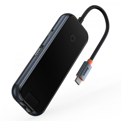 Type-C-Хаб Baseus AcmeJoy 6-Port Type-C HUB (Type-C To HDMI + 2xUSB3.0 + USB2.0 + Type-C PD&Data + RJ45) WKJZ010313 Dark Gray Type-C-Хаб Baseus AcmeJoy 6-Port Type-C HUB (Type-C To HDMI + 2xUSB3.0 + USB2.0 + Type-C PD&Data + RJ45) WKJZ010313 Dark Gray