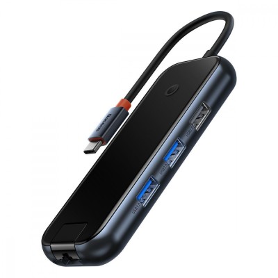 Type-C-Хаб Baseus AcmeJoy 6-Port Type-C HUB (Type-C To HDMI + 2xUSB3.0 + USB2.0 + Type-C PD&Data + RJ45) WKJZ010313 Dark Gray Type-C-Хаб Baseus AcmeJoy 6-Port Type-C HUB (Type-C To HDMI + 2xUSB3.0 + USB2.0 + Type-C PD&Data + RJ45) WKJZ010313 Dark Gray