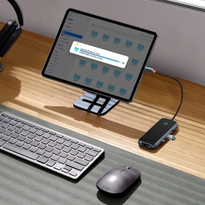 Type-C-Хаб Baseus AcmeJoy 6-Port Type-C HUB (Type-C To HDMI + 2xUSB3.0 + USB2.0 + Type-C PD&Data + RJ45) WKJZ010313 Dark Gray Type-C-Хаб Baseus AcmeJoy 6-Port Type-C HUB (Type-C To HDMI + 2xUSB3.0 + USB2.0 + Type-C PD&Data + RJ45) WKJZ010313 Dark Gray