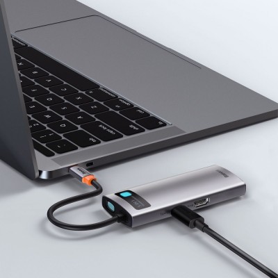 USB-Хаб Baseus Metal Gleam Series 5-in-1 Type-C CAHUB-CX0G