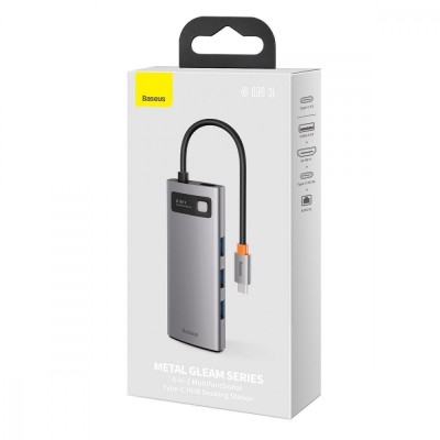 USB-Хаб Baseus Metal Gleam Series 6-in-1 Type-C CAHUB-CW0G Grey USB-Хаб Baseus Metal Gleam Series 6-in-1 Type-C CAHUB-CW0G Grey