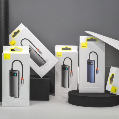 USB-Хаб Baseus Metal Gleam Series 6-in-1 Type-C CAHUB-CW0G Grey USB-Хаб Baseus Metal Gleam Series 6-in-1 Type-C CAHUB-CW0G Grey