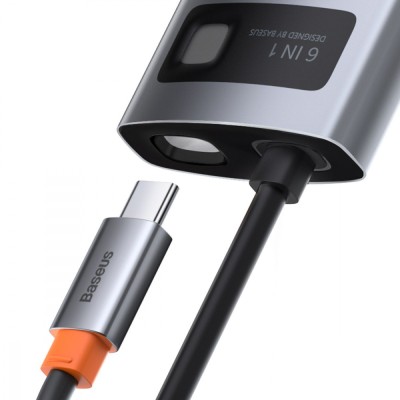 USB-Хаб Baseus Metal Gleam Series 6-in-1 Type-C CAHUB-CW0G Grey USB-Хаб Baseus Metal Gleam Series 6-in-1 Type-C CAHUB-CW0G Grey